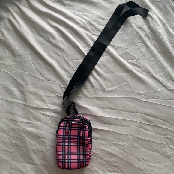 NWOT pink plaid shoulder bag or cross body bag - Picture 2 of 4